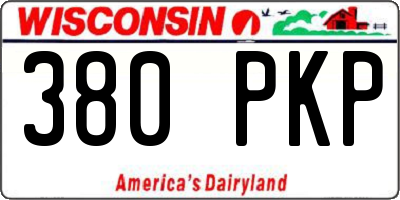 WI license plate 380PKP