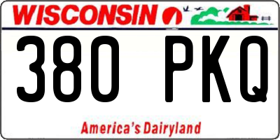 WI license plate 380PKQ