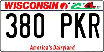 WI license plate 380PKR