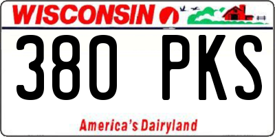 WI license plate 380PKS