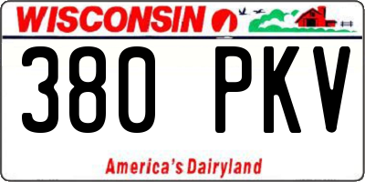 WI license plate 380PKV