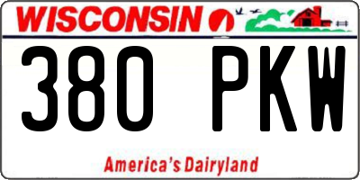 WI license plate 380PKW