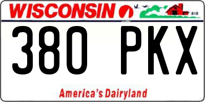 WI license plate 380PKX