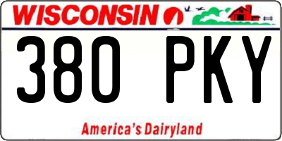 WI license plate 380PKY