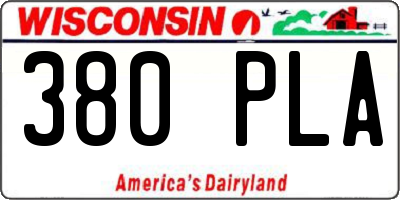 WI license plate 380PLA
