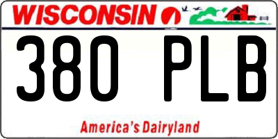 WI license plate 380PLB
