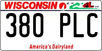 WI license plate 380PLC