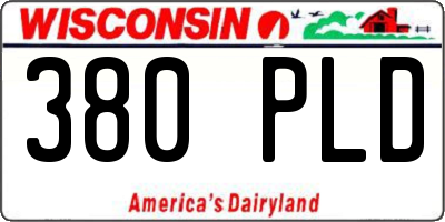 WI license plate 380PLD