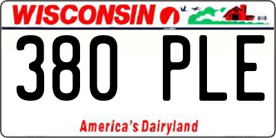WI license plate 380PLE