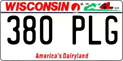 WI license plate 380PLG