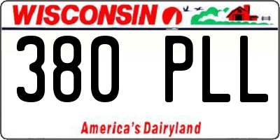WI license plate 380PLL