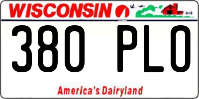 WI license plate 380PLO