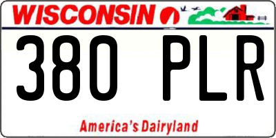WI license plate 380PLR