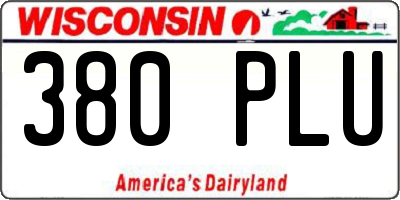 WI license plate 380PLU