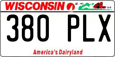 WI license plate 380PLX