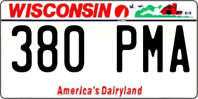 WI license plate 380PMA