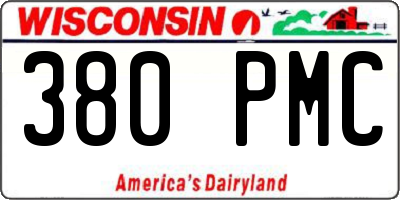WI license plate 380PMC