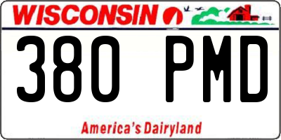 WI license plate 380PMD