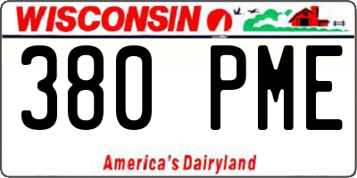 WI license plate 380PME