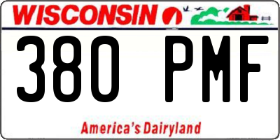 WI license plate 380PMF