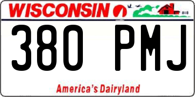 WI license plate 380PMJ