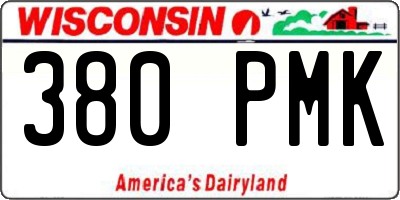 WI license plate 380PMK