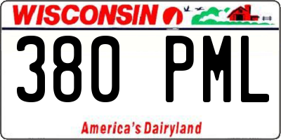 WI license plate 380PML