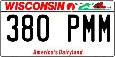 WI license plate 380PMM