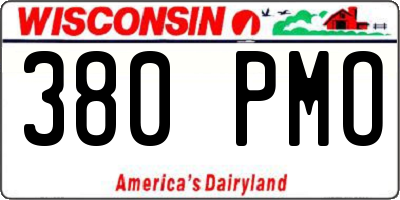 WI license plate 380PMO