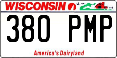 WI license plate 380PMP