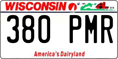 WI license plate 380PMR