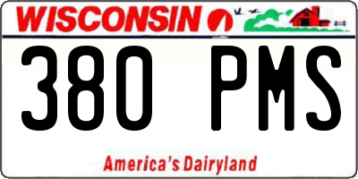 WI license plate 380PMS