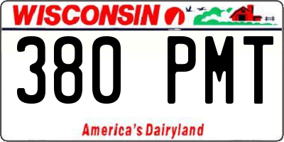 WI license plate 380PMT