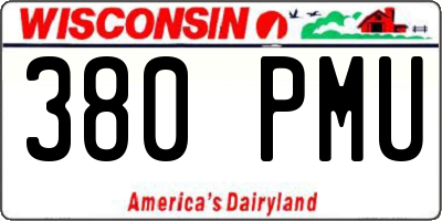 WI license plate 380PMU