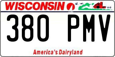 WI license plate 380PMV