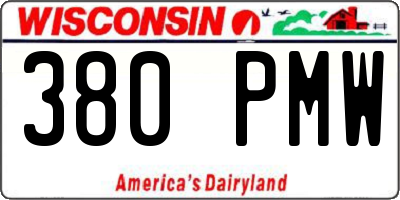 WI license plate 380PMW