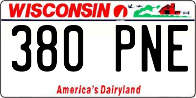 WI license plate 380PNE