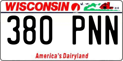WI license plate 380PNN
