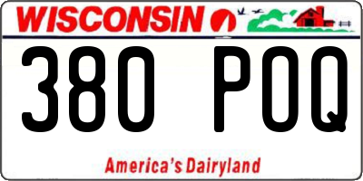 WI license plate 380POQ