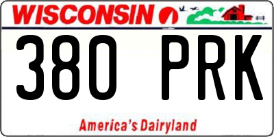 WI license plate 380PRK