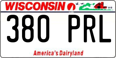 WI license plate 380PRL