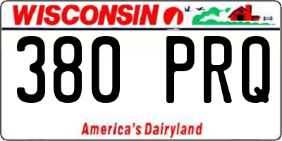 WI license plate 380PRQ