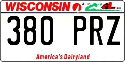 WI license plate 380PRZ