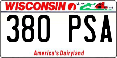 WI license plate 380PSA