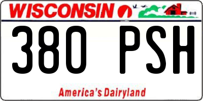 WI license plate 380PSH