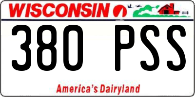 WI license plate 380PSS