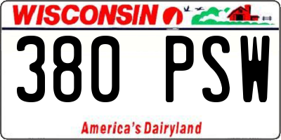 WI license plate 380PSW