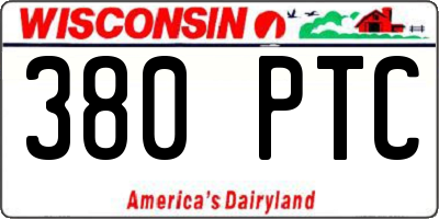 WI license plate 380PTC