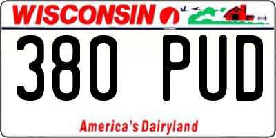 WI license plate 380PUD