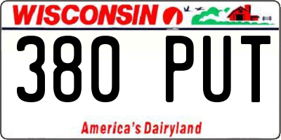 WI license plate 380PUT